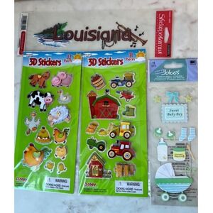 Vintage Sticker Lot Farm Baby Boy and Louisiana